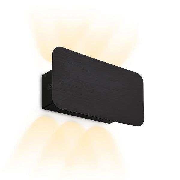Applique murale LED rechargeable Meluna en métal, noir, hauteur 9 cm