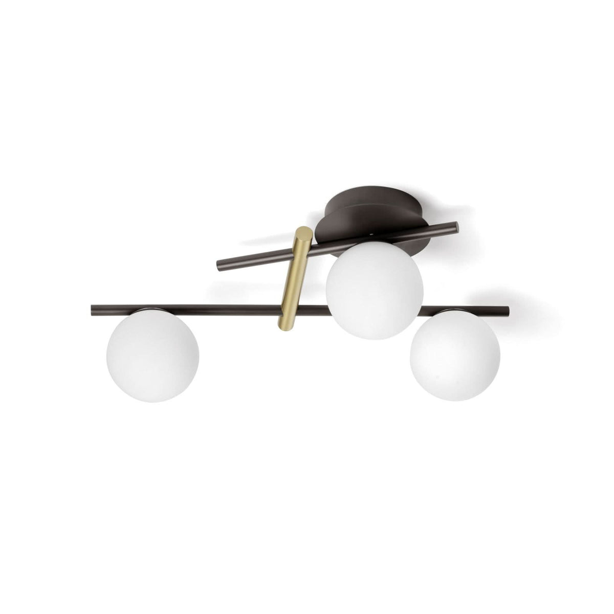 Applique murale Kika en verre, noir et blanc, 3 lumières, hauteur 16 cm