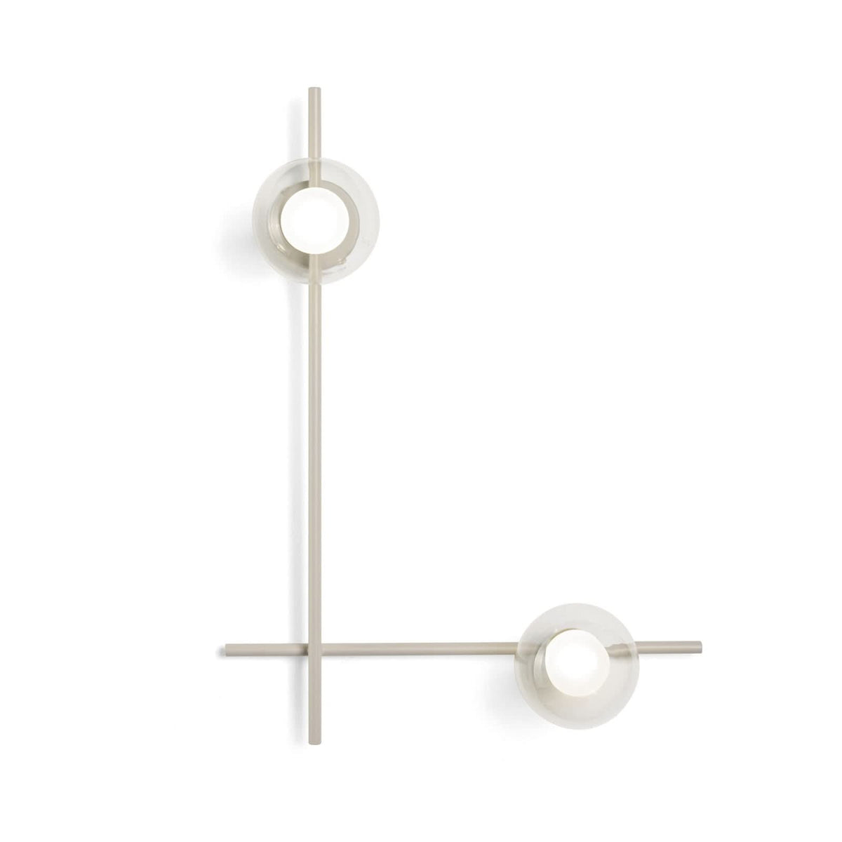 Applique murale Mikado en verre, beige et transparent, 2 lumières, hauteur 65 cm
