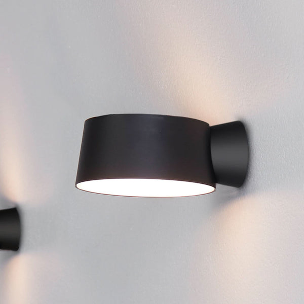 Applique murale LED Cookie en aluminium, noir, Ø 15 cm