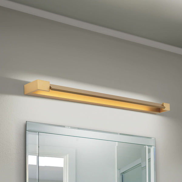Applique murale LED Marylin en aluminium, doré mat, hauteur 4,2 cm, IP44, 3000 K, 24 W