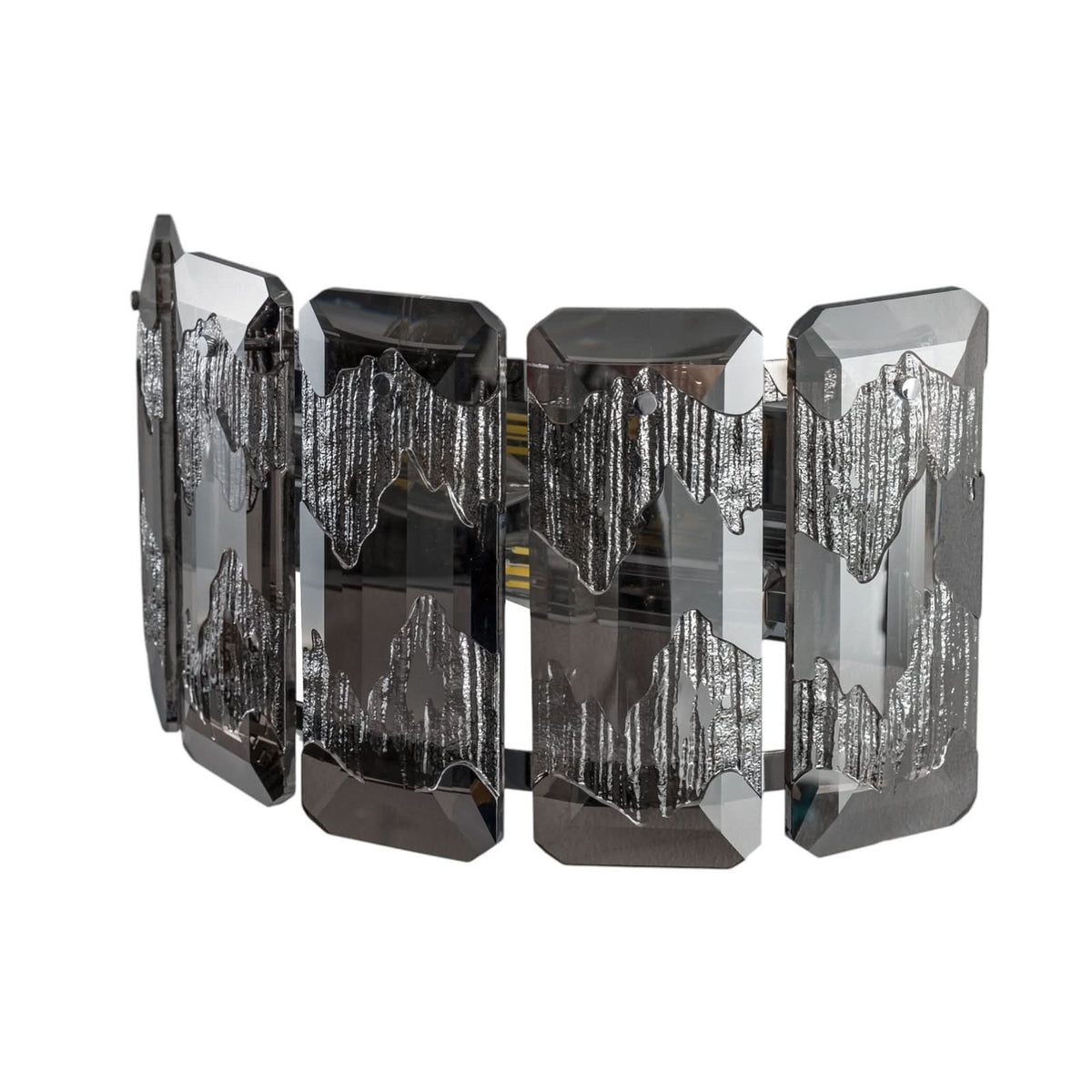 Applique murale Orvin en verre, transparent et chromé, 2 lumières, hauteur 20 cm