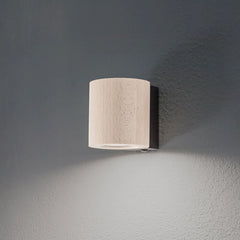 Applique murale Eve en bois, hêtre et noir, Ø 8 cm