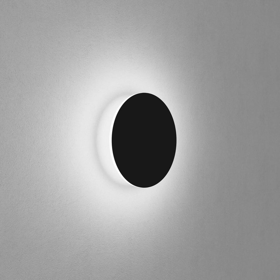 Applique murale LED DLS Orbit en aluminium, noir, Ø 25 cm