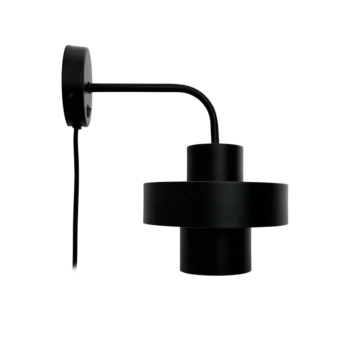 Applique murale Stoke en métal, noir brillant, Ø 20 cm