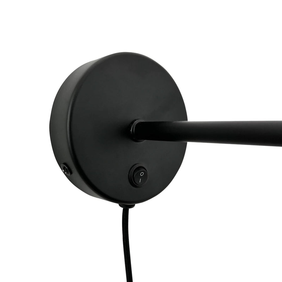 Applique murale Stoke en métal, noir brillant, Ø 20 cm