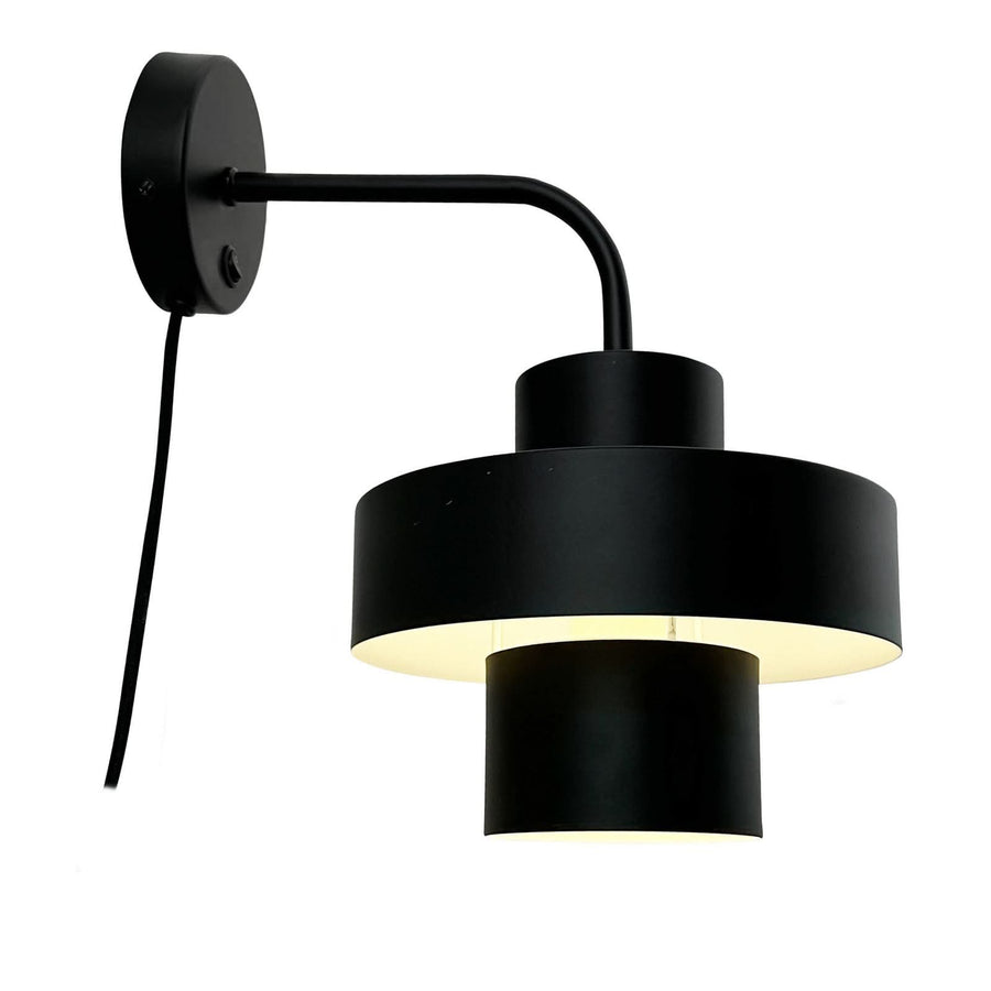 Applique murale Stoke en métal, noir brillant, Ø 20 cm