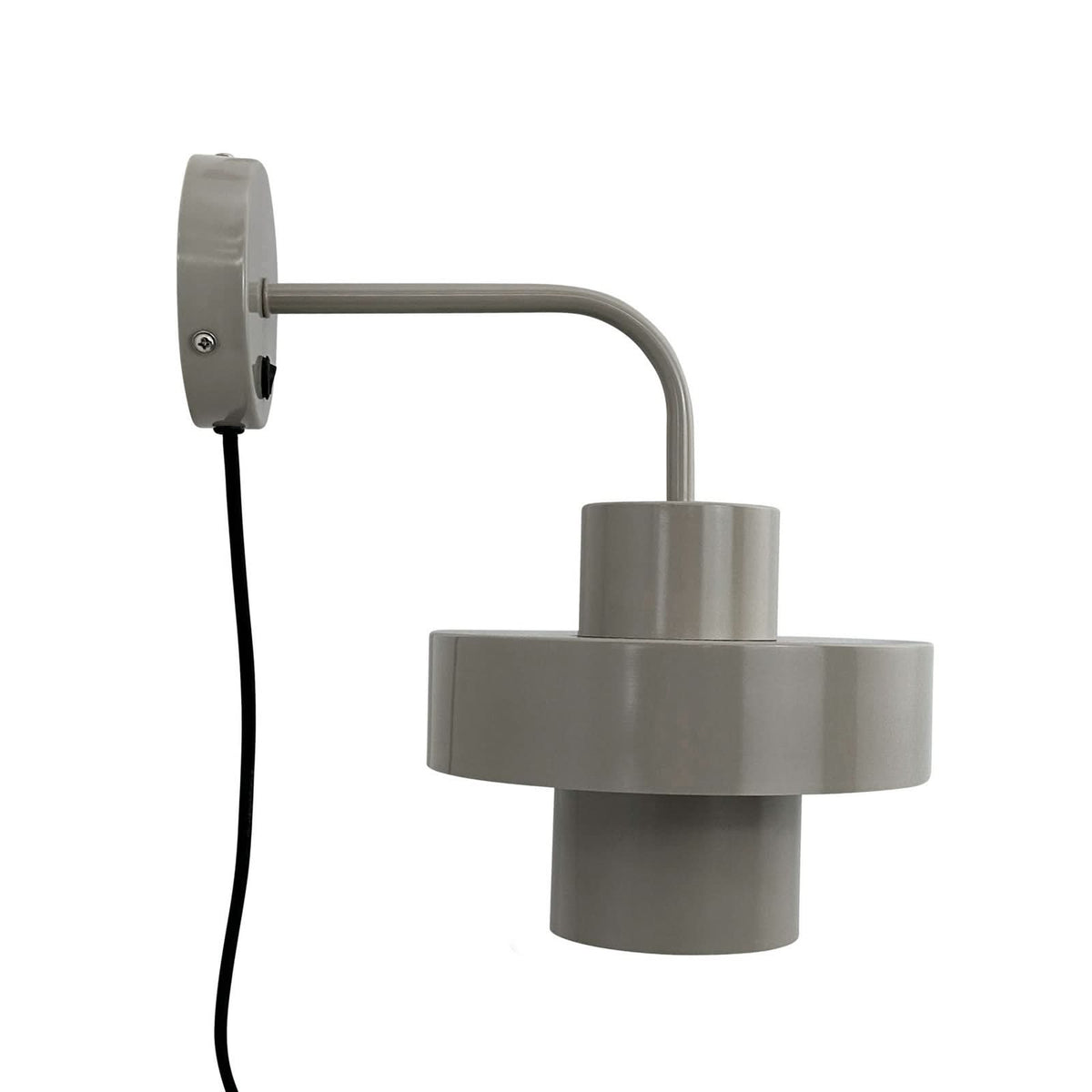 Applique murale Stoke en métal, gris brillant, Ø 20 cm