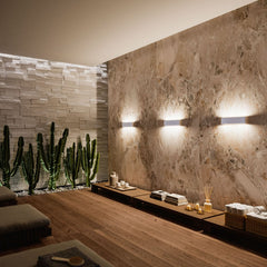 Applique murale LED Satori en aluminium, blanc, hauteur 8 cm, 2700 K, 24 W