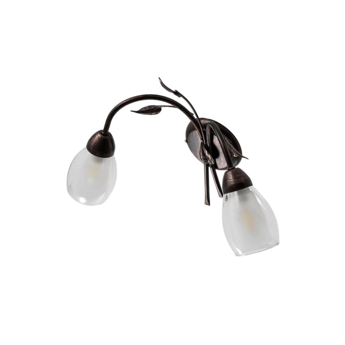 Applique murale Liliana en verre, noir doré décapé et transparent, 2 lumières, hauteur 37 cm