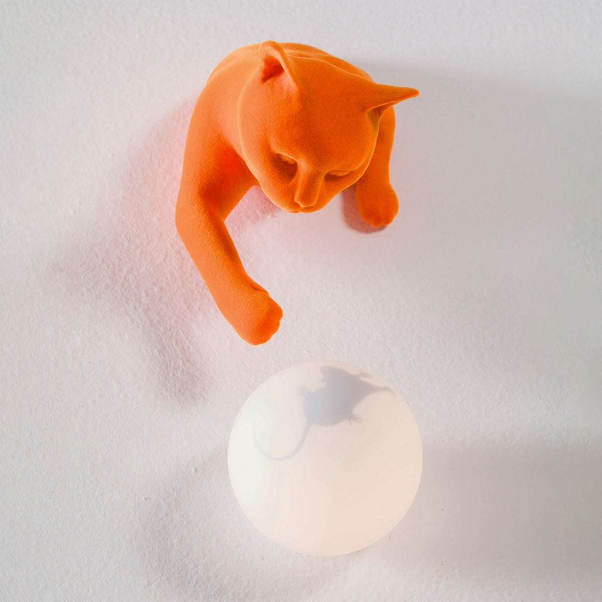 Applique murale Maoo en verre, orange et blanc satiné, Ø 12 cm