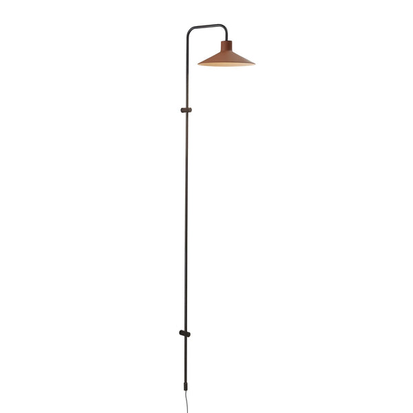 Applique murale Platet A/05 en aluminium, terracotta et noir, hauteur 142 cm
