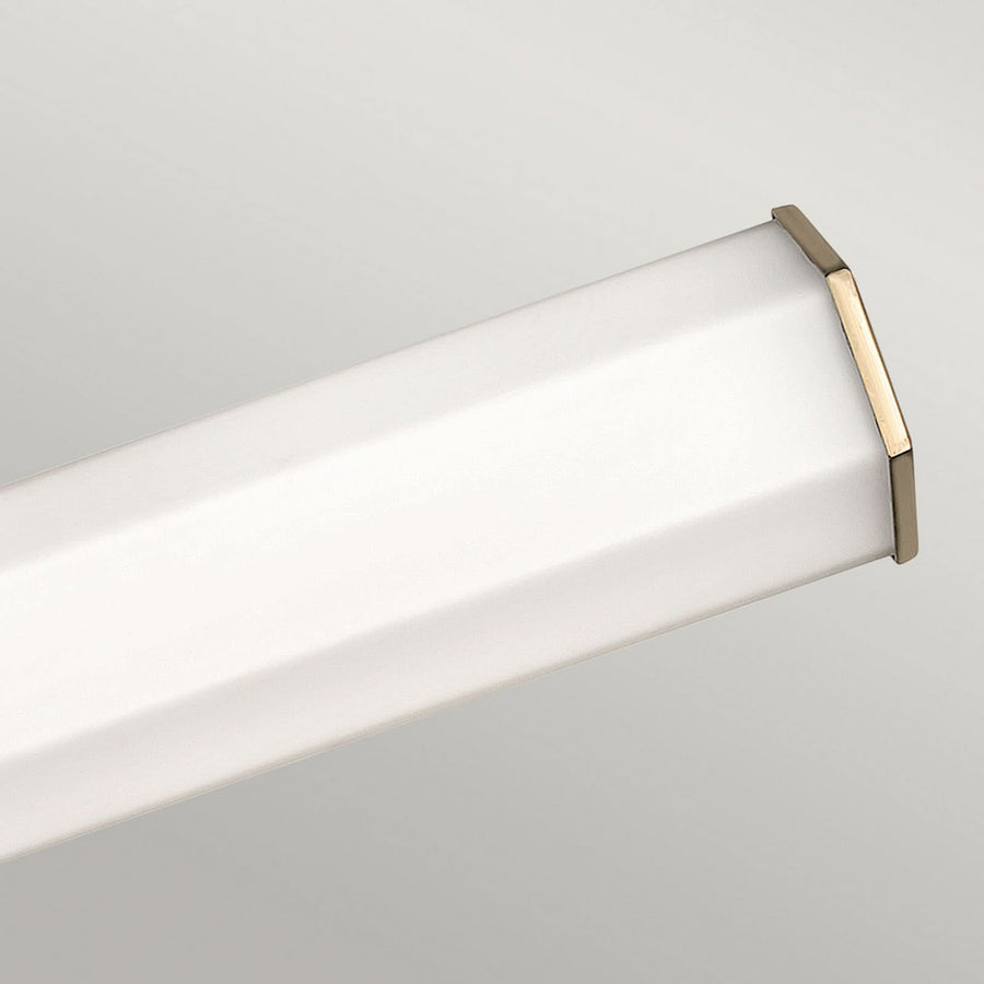 Applique murale LED Dual en verre, laiton et blanc, hauteur 12,7 cm, IP44