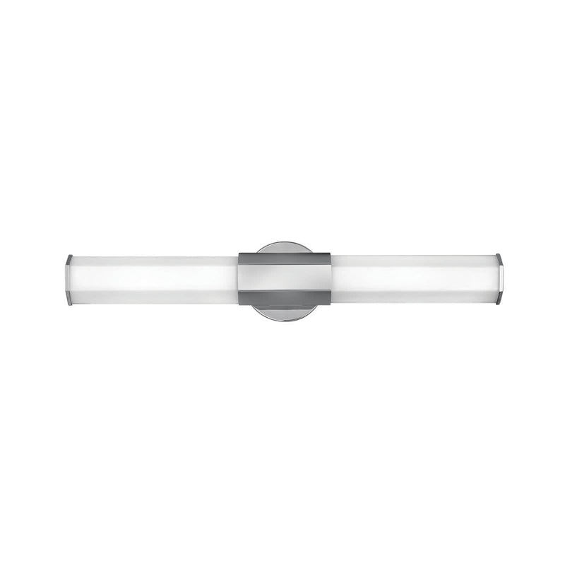 Applique murale LED Dual en verre, chromé et blanc, hauteur 12,7 cm, IP44