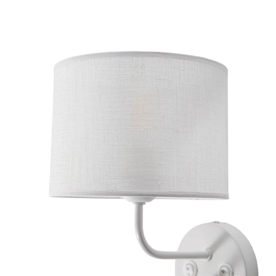 Applique murale Roller en tissu, blanc structuré et blanc, 2 lumières, Ø 20 cm