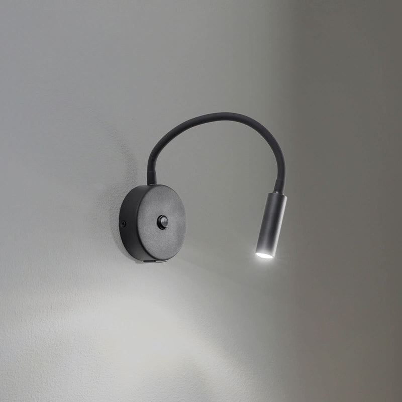 Applique murale Lagos USB en acier, noir, hauteur 27 cm