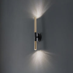 Applique murale Sopel Lux en verre, doré et noir, 2 lumières, hauteur 38 cm
