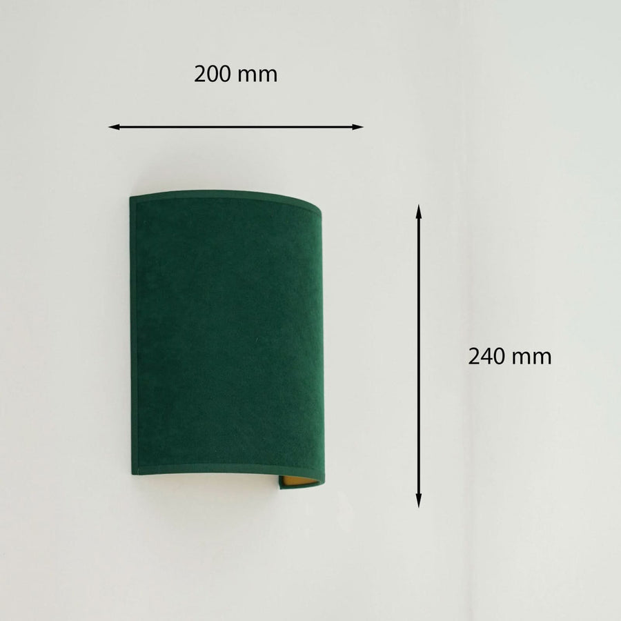 Applique murale Semi Circle en velours, vert foncé, hauteur 24 cm