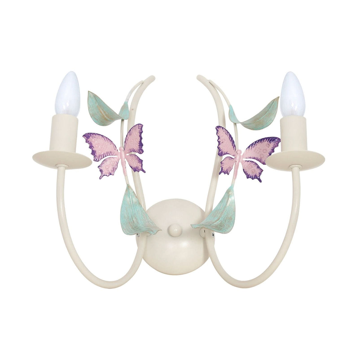 Applique murale Summer en acier, blanc, 2 lumières, hauteur 35 cm