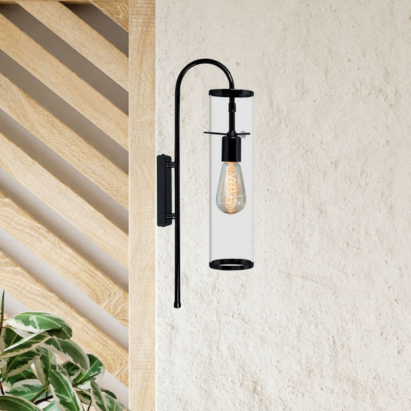 Applique murale Leona en métal, noir, hauteur 57 cm
