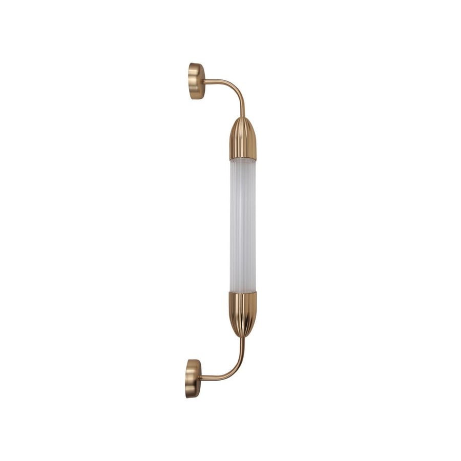 Applique murale Lemon Squeeze en verre, laiton et blanc, 15 W, longueur 77 cm