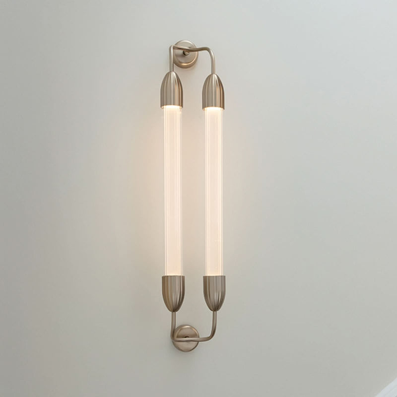 Applique murale Lemon Squeeze en verre, laiton et blanc, 2 lumières, 15 W, longueur 94 cm