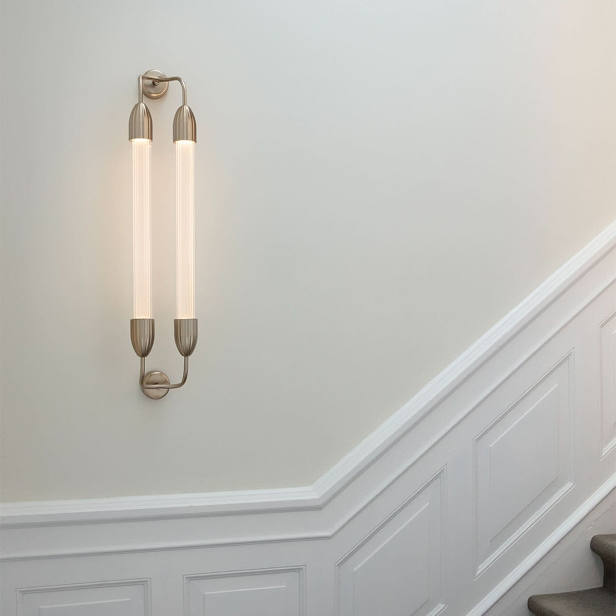 Applique murale Lemon Squeeze en verre, laiton et blanc, 2 lumières, 15 W, longueur 94 cm