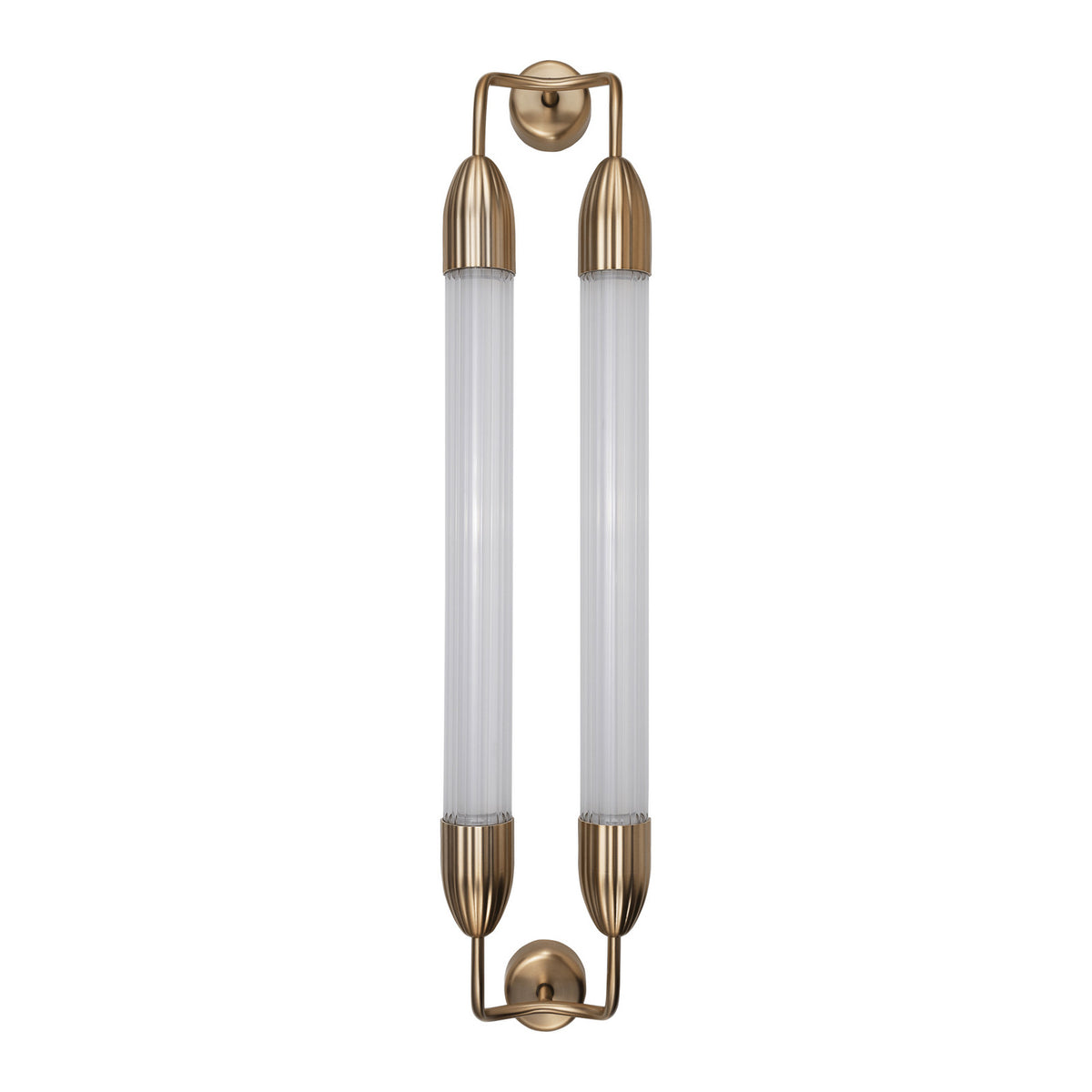 Applique murale Lemon Squeeze en verre, laiton et blanc, 2 lumières, 15 W, longueur 94 cm