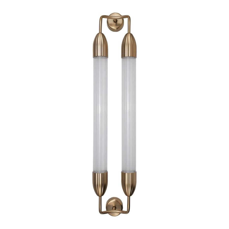 Applique murale Lemon Squeeze en verre, laiton et blanc, 2 lumières, 15 W, longueur 94 cm