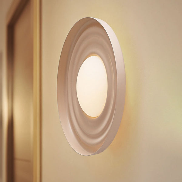 Applique murale LED Waves en métal, beige, Ø 43 cm