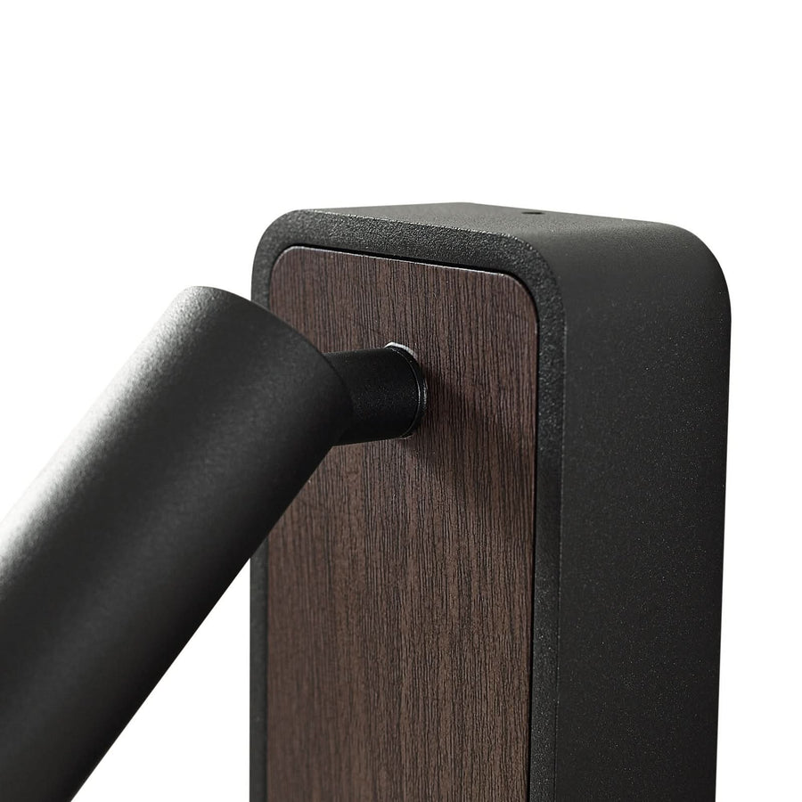Applique murale LED Tallis en bois, noir, hauteur 16 cm