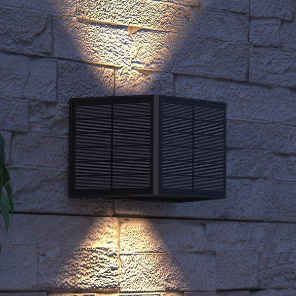 Applique d'extérieur LED solaire Caserta, noir, hauteur 9,6 cm, IP44