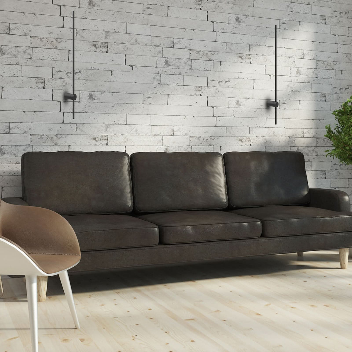 Applique murale LED Swing en métal, noir, hauteur 60 cm