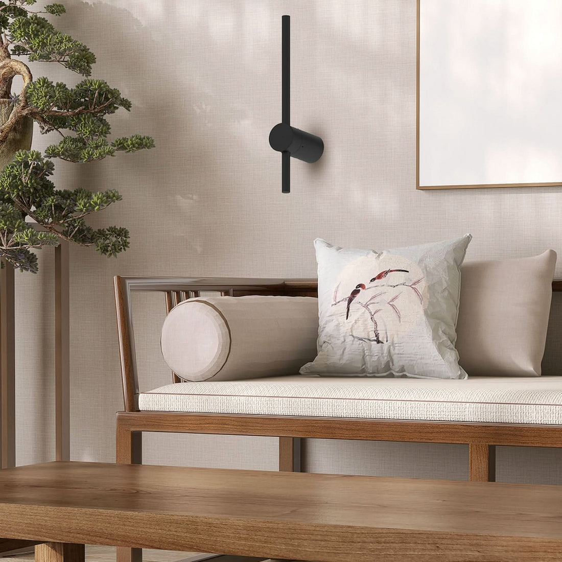 Applique murale LED Swing en métal, noir, hauteur 30 cm