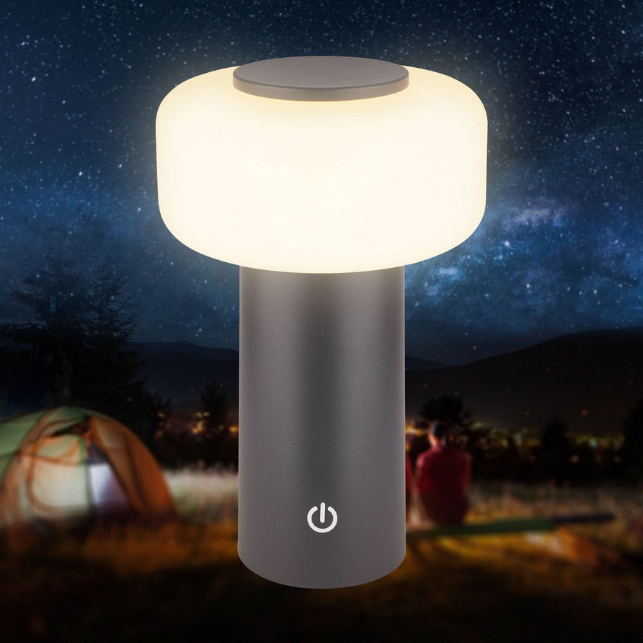 Lampe à poser d'extérieur LED rechargeable Juna, anthracite et blanc, Ø 13 cm, IP44