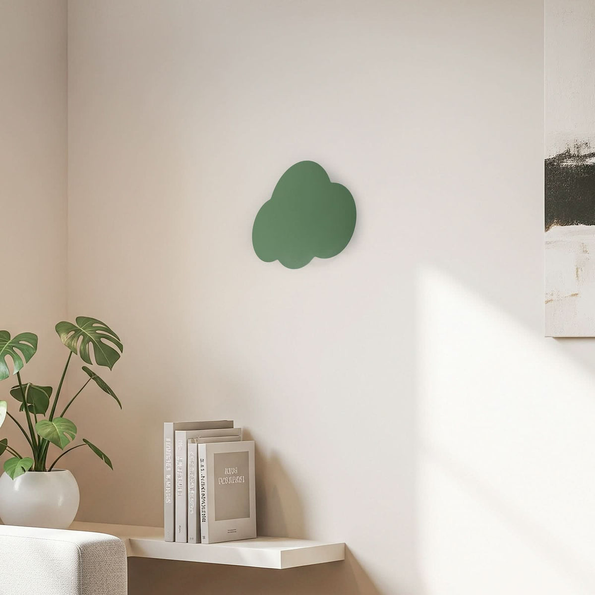 Applique murale Cloud en métal, vert, hauteur 27 cm
