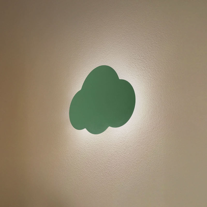 Applique murale Cloud en métal, vert, hauteur 27 cm