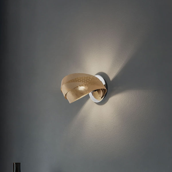 Applique murale Vento en métal, doré et noir, hauteur 14 cm