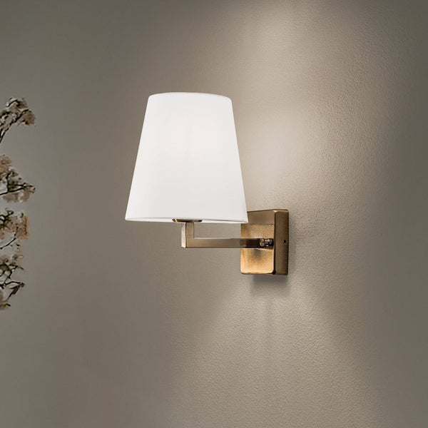 Applique murale Profil en tissu, doré et blanc, Ø 18 cm