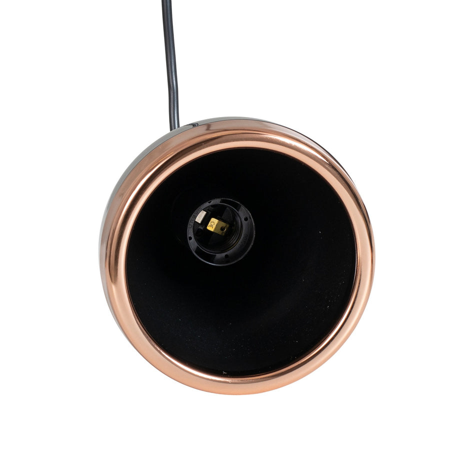 Suspension Yildo en métal, noir et cuivré, 3 lumières, longueur 65 cm
