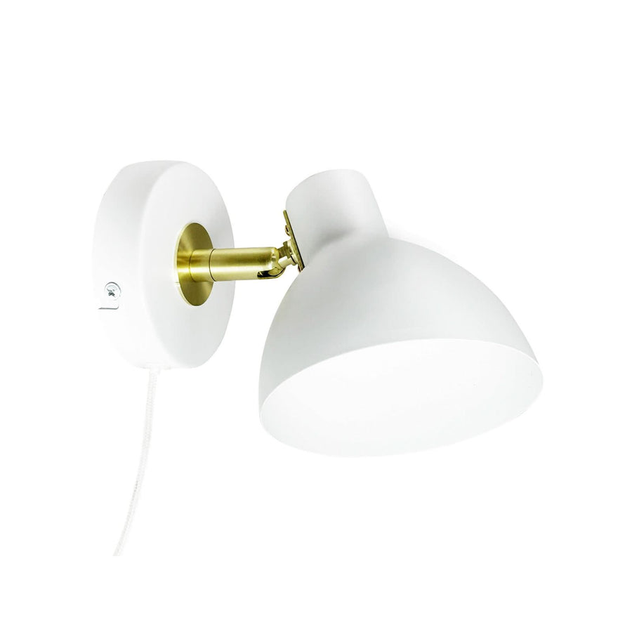 Applique murale Lilje en métal, blanc et laiton, Ø 12 cm