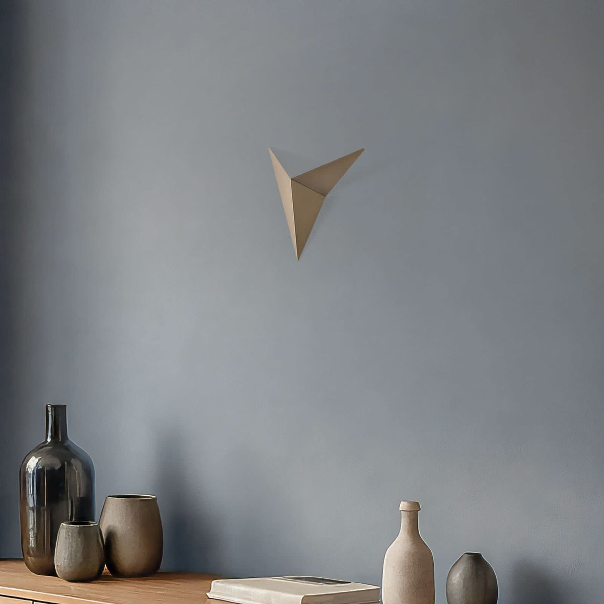 Applique murale Kus en métal, doré, hauteur 34 cm