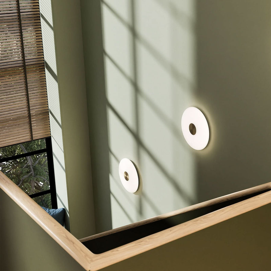 Applique murale LED Glint en verre, blanc, Ø 25 cm