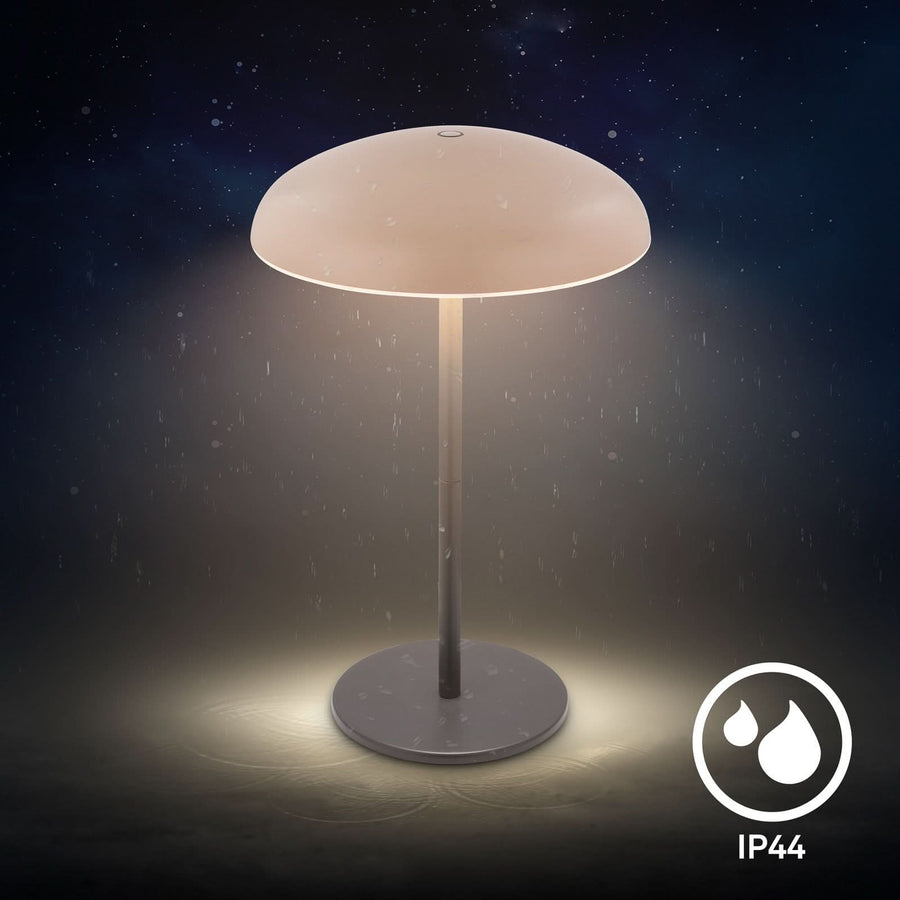 Lampe à poser d'extérieur LED Brilo en métal, anthracite et beige, Ø 19,5 cm, IP44