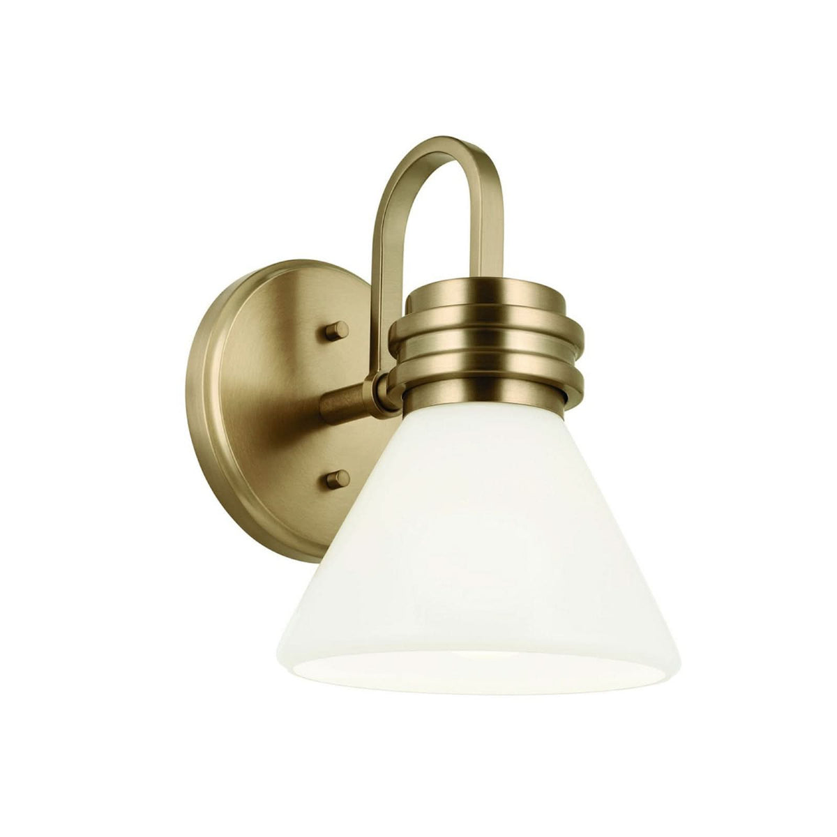 Applique murale Farum 1 en verre, bronze et blanc, hauteur 24 cm, IP44