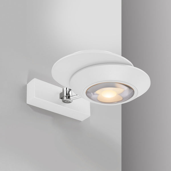 Applique murale LED Oculis en verre, blanc, 2 lumières, hauteur 16 cm