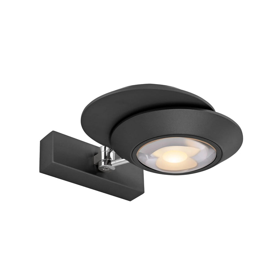 Applique murale LED Oculis en verre, noir, 2 lumières, hauteur 16 cm