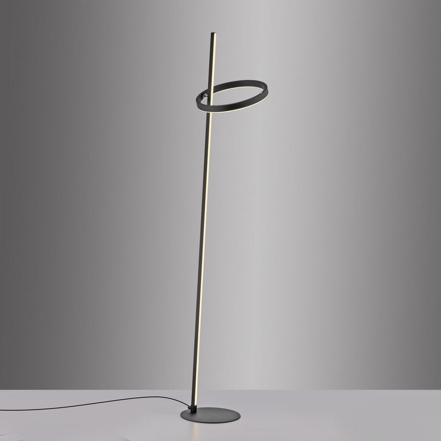 Lampadaire LED Ritus en métal, noir, hauteur 159,5 cm