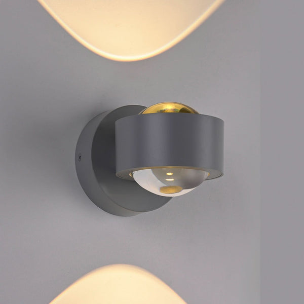 Applique murale LED Chia en verre, argenté, 2 lumières, hauteur 9,3 cm