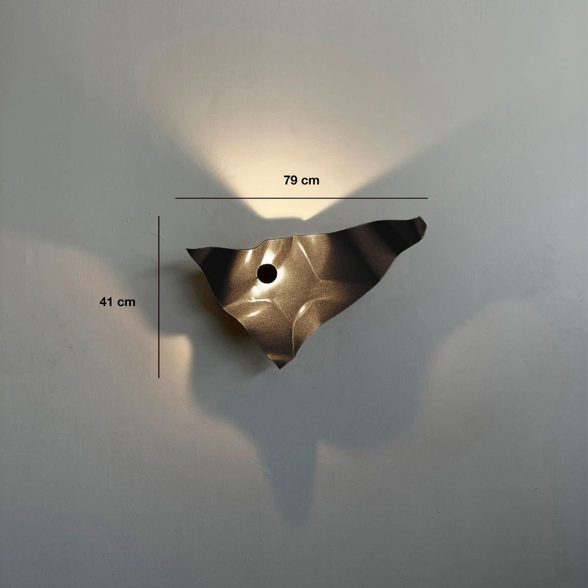 Applique murale LED Zona en acier, marron, hauteur 41 cm